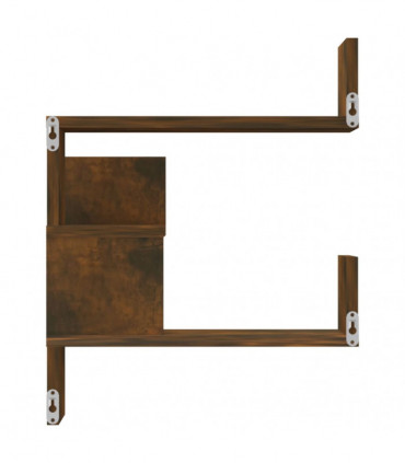 Wall Corner Shelves 2 pcs Smoked Oak 40x40x50 cm Engineered Wood