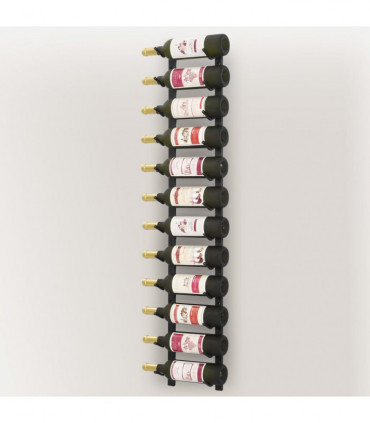 Wall Mounted Wine Rack for 12 Bottles Black Iron