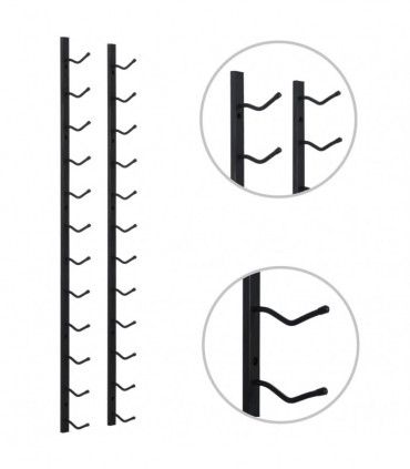 Wall Mounted Wine Rack for 12 Bottles Black Iron