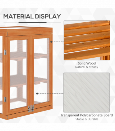 3-Tier Outdoor Garden Wooden Greenhouse, 58x44x78 cm