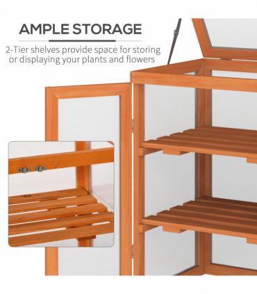 3-Tier Outdoor Garden Wooden Greenhouse, 58x44x78 cm