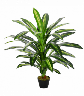 Plastic Green 110cm/3.6FT Artificial Dracaena Tree Decorative Plant 40 Leaves