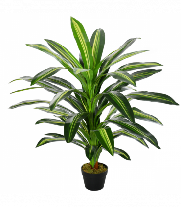 Plastic Green 110cm/3.6FT Artificial Dracaena Tree Decorative Plant 40 Leaves