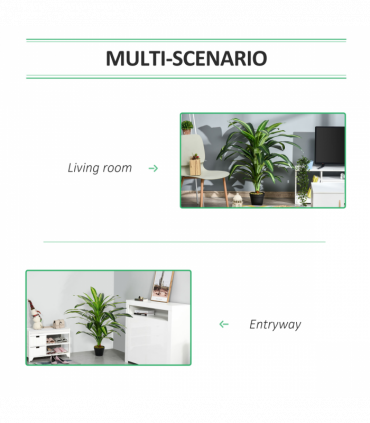 Plastic Green 110cm/3.6FT Artificial Dracaena Tree Decorative Plant 40 Leaves