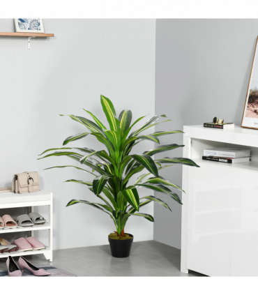 Plastic Green 110cm/3.6FT Artificial Dracaena Tree Decorative Plant 40 Leaves