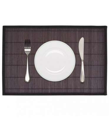 6 Bamboo Placemats 30 x 45 cm Dark Brown