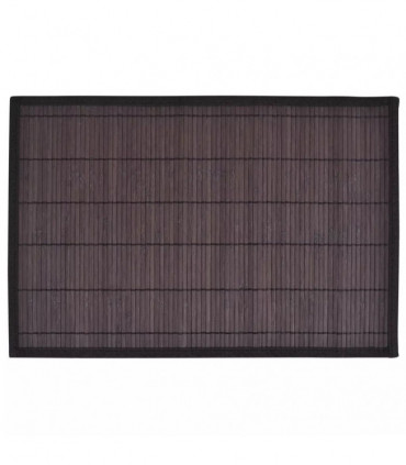 6 Bamboo Placemats 30 x 45 cm Dark Brown