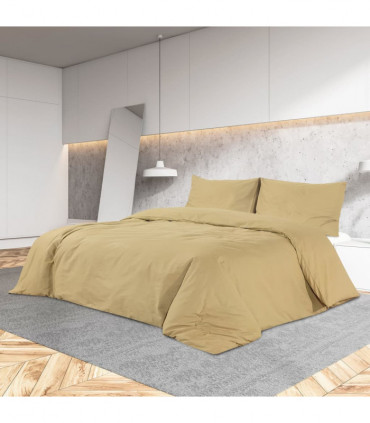 Duvet Cover Set Taupe 200x200 cm Light-weight Microfiber