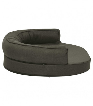 Ergonomic Dog Bed Mattress 75x53 cm Linen Look Dark Grey