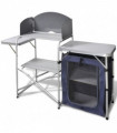 Foldable Camping Kitchen Unit with Windshield Aluminium