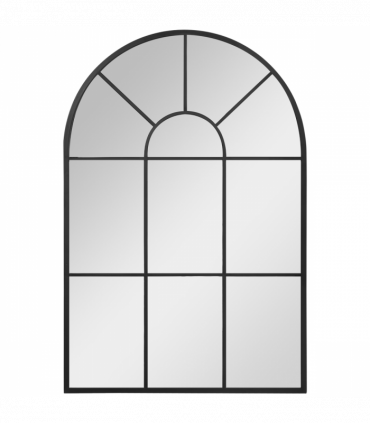 HOMCOM Modern Arched Window Wall Mirror for Living Room Bedroom, 91x60cm, Black