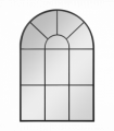 HOMCOM Modern Arched Window Wall Mirror for Living Room Bedroom, 91x60cm, Black