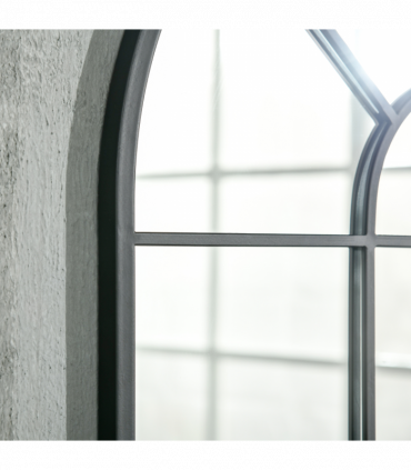 HOMCOM Modern Arched Window Wall Mirror for Living Room Bedroom, 91x60cm, Black