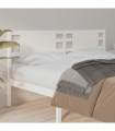 Headboard White 126x4x100 cm Solid Wood Pine