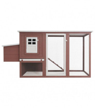 Outdoor Chicken Cage Hen House with 1 Egg Cage Brown Wood