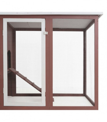 Outdoor Chicken Cage Hen House with 1 Egg Cage Brown Wood