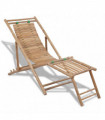 Outdoor Deck Chair with Footrest Bamboo