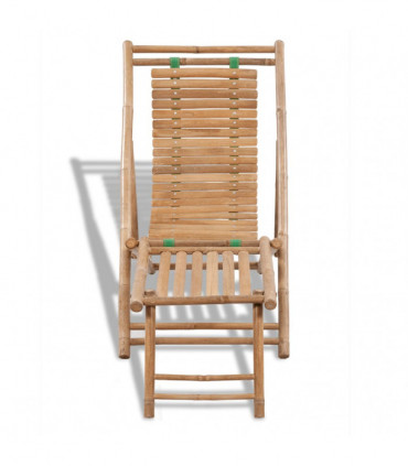Outdoor Deck Chair with Footrest Bamboo