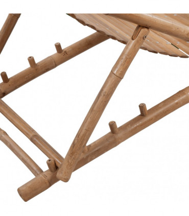 Outdoor Deck Chair with Footrest Bamboo