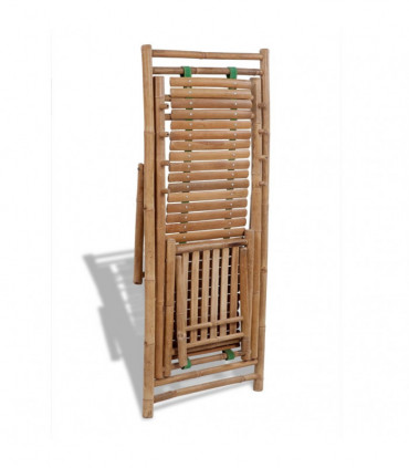 Outdoor Deck Chair with Footrest Bamboo