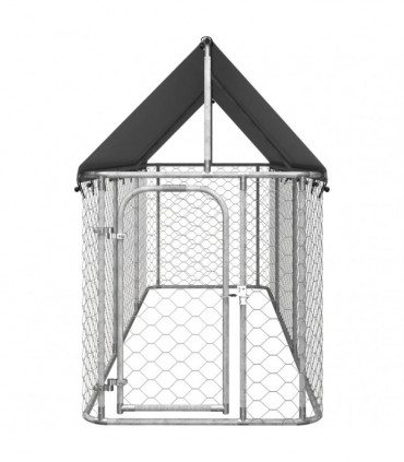 Outdoor Dog Kennel with Roof 400x100x150 cm