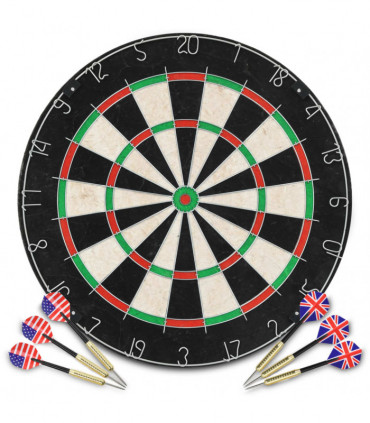 Professional Dart Set with Dartboard and Surround Sisal Steel