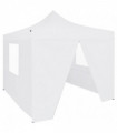 Professional Folding Party Tent with 4 Sidewalls 3x3 m Steel White