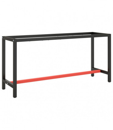 Work Bench Frame Matte Black and Matte Red 170x50x79 cm Metal