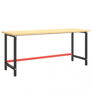 Work Bench Frame Matte Black and Matte Red 180x57x79 cm Metal