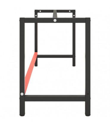 Work Bench Frame Matte Black and Matte Red 180x57x79 cm Metal