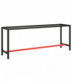 Work Bench Frame Matte Black and Matte Red 210x50x79 cm Metal
