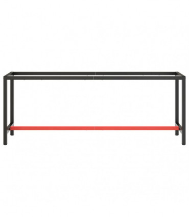 Work Bench Frame Matte Black and Matte Red 210x50x79 cm Metal