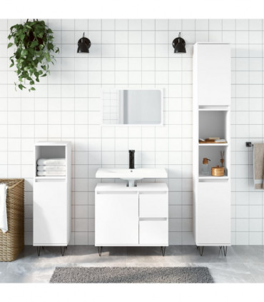 vidaXL 3 Piece Bathroom Furniture Set White Engineered Wood