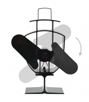 Heat Powered Stove Fan 2 Blades Black