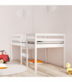 High Sleeper Bed White 90x190 cm 3FT Single Solid Wood Pine