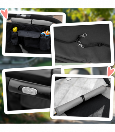 PawHut Foldable Dog Carriage w/ Universal Wheels, Shock Absorber - Black