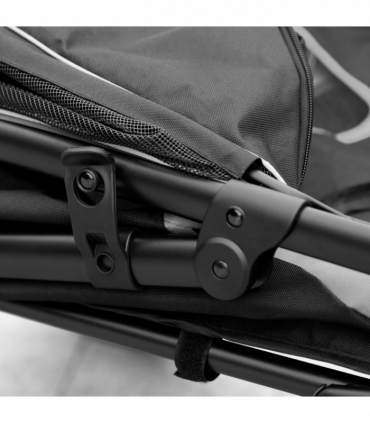 PawHut Foldable Dog Carriage w/ Universal Wheels, Shock Absorber - Black