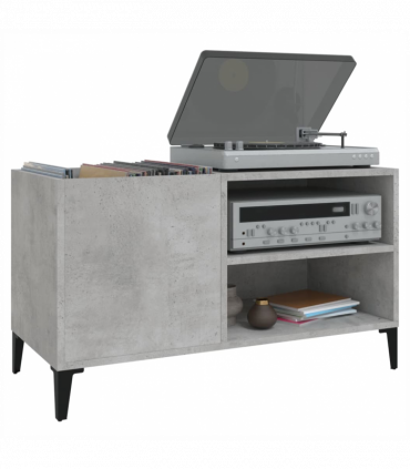 vidaXL Record Cabinet Concrete Grey 84.5x38x48 cm Engineered Wood
