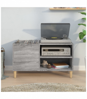 vidaXL Record Cabinet Grey Sonoma 84.5x38x48 cm Engineered Wood