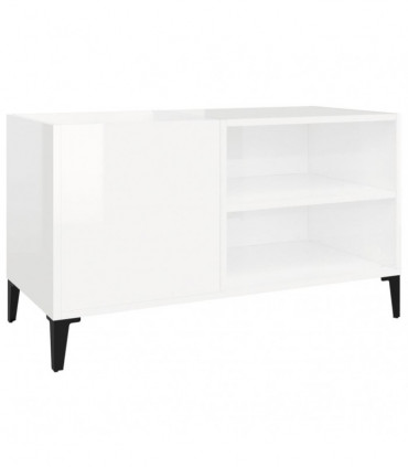 vidaXL Record Cabinet High Gloss White 84.5x38x48 cm Engineered Wood