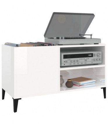 vidaXL Record Cabinet High Gloss White 84.5x38x48 cm Engineered Wood