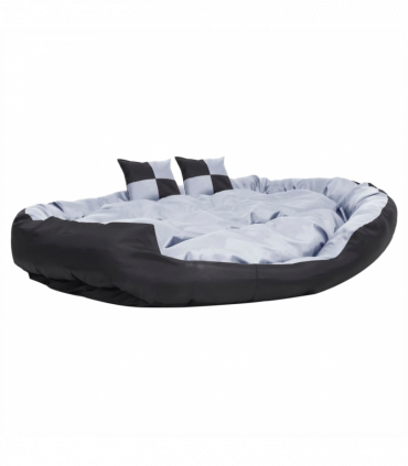 vidaXL Reversible & Washable Dog Cushion Grey and Black 150x120x25 cm