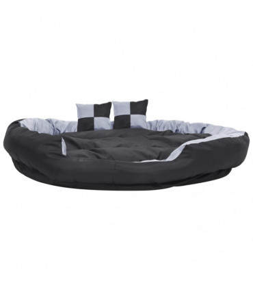 vidaXL Reversible & Washable Dog Cushion Grey and Black 150x120x25 cm