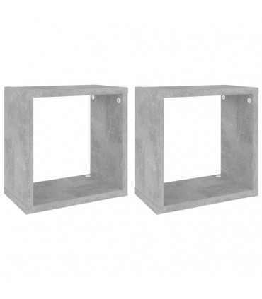 vidaXL Wall Cube Shelves 2 pcs Concrete Grey 26x15x26 cm