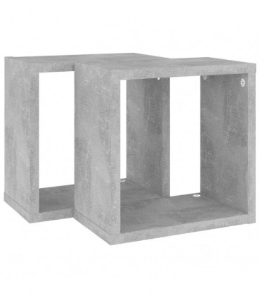vidaXL Wall Cube Shelves 2 pcs Concrete Grey 26x15x26 cm