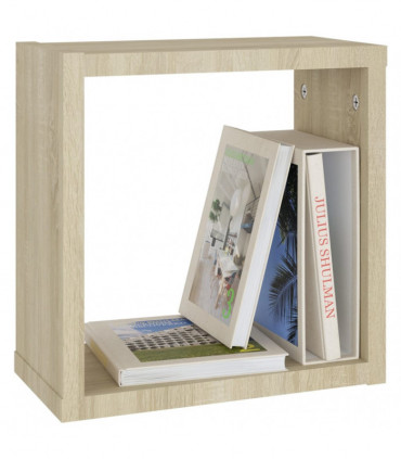 vidaXL Wall Cube Shelves 2 pcs Sonoma Oak 30x15x30 cm