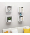 vidaXL Wall Cube Shelves 4 pcs White 30x15x30 cm