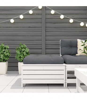 vidaXL Garden Footstool White 62x63.5x32 cm Solid Wood Pine