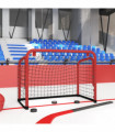 vidaXL Hockey Goal with Net Red&Black 68x32x47 cm Steel&Polyester