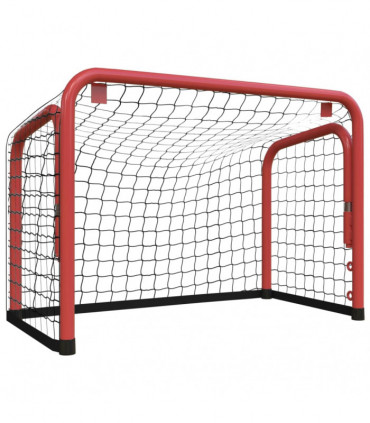 vidaXL Hockey Goal with Net Red&Black 68x32x47 cm Steel&Polyester